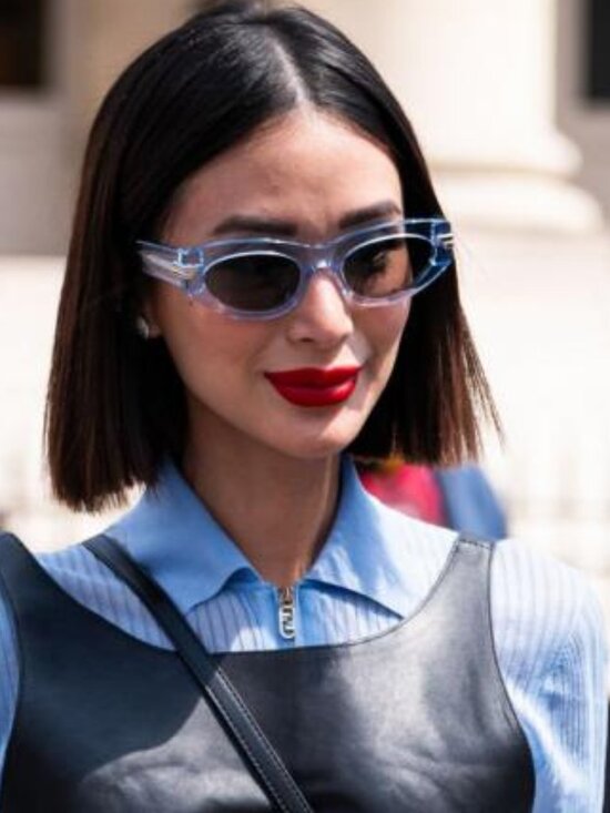 Bottega Veneta BV1189S 003 Cat Eye Sunglasses - Blue / Grey main image 9